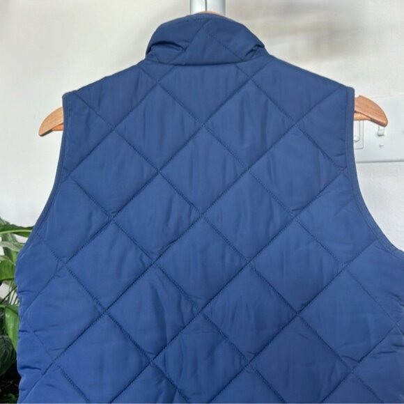 J Crew Quilted Puffer Vest Sz M Full zip Navy Blue - Picture 8 of 9